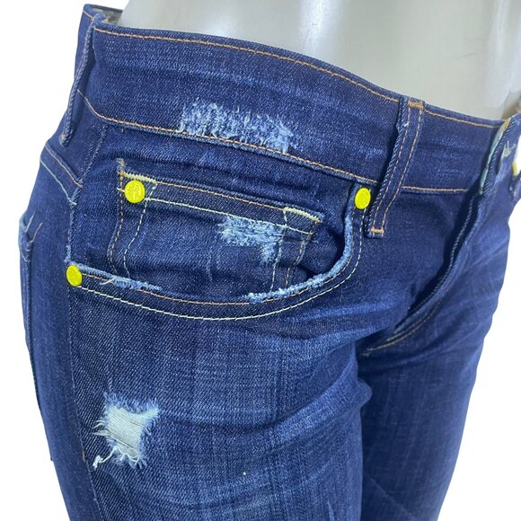 Rich & Skinny Women Dark Wash Stretch Jeans Straight Leg Comfortable Fit Sz 28 - Picture 5 of 10